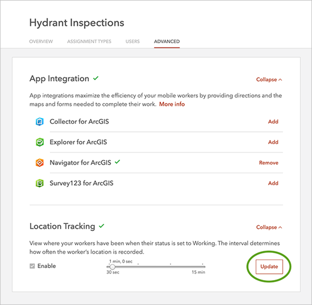 Update on the Advanced tab Update on the Advanced tab